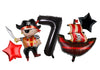 Atpata Funky Pirate Captain Ship Theme Foil Balloons For Kids Birthday Party Decoration (Pirate 7Th Birthday)