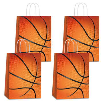 16 Pcs Basketball Gift Bags, Basketball Goodie Bags For Basketball Birthday Party Supplies, Basketball Bag For Kids Basketball,