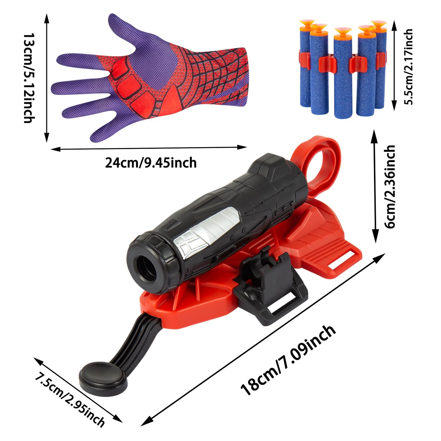 Gokbuy Spider Gloves Man Web Shooter Toy With Wrist, Spider Launcher Gloves Cosplay Toy Set For Kids