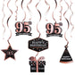 LINGTEER Happy 95th Birthday Rose Gold Swirls Streamers - Cheers to 95th Birthday 95 Years Old Bday Party Hanging Decorations.