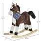 Qaba Kids Plush Ride-On Rocking Horse Toy Cowboy Rocker With Fun Realistic Sounds For Child 3-6 Years Old, Brown