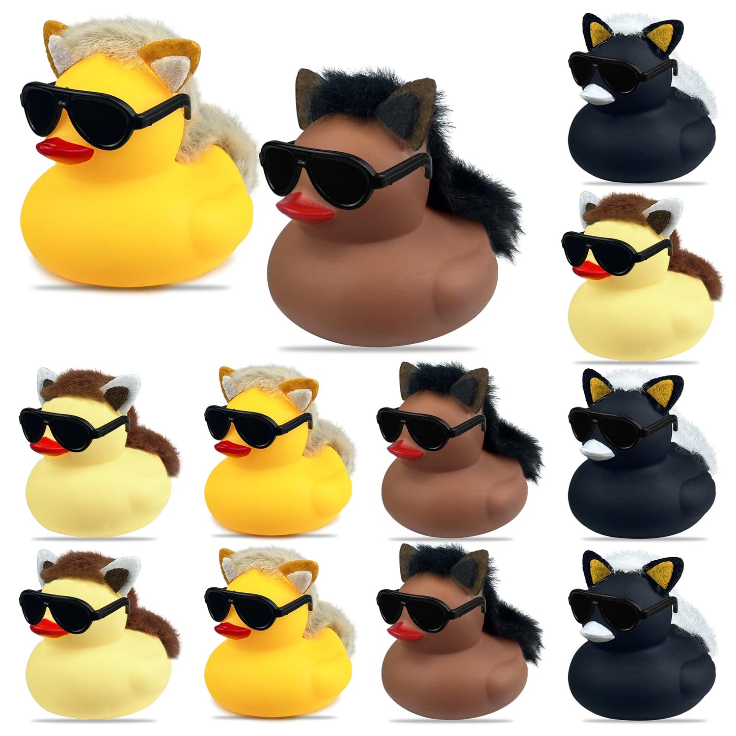 12 Sets Horse Duck With Glasses Mini Western Duck Toys For Baby Shower Birthday Cowboy Cowgirl Horse Farm Western Theme Party Gift Favor Decorations