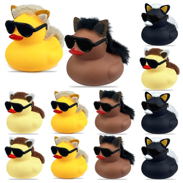 12 Sets Horse Duck With Glasses Mini Western Duck Toys For Baby Shower Birthday Cowboy Cowgirl Horse Farm Western Theme Party Gift Favor Decorations