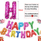 Accevo Colorful Happy Birthday Banner 16 Inch Aluminum Foil Letters Balloons Heart Pattern Happy Birthday Balloon For Kids, Chil