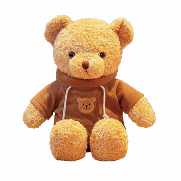 11.8 Inches Teddy Bear Stuffed Animals Soft Plush Cute Teddy Bear With Hoodie Doll For Boys Girls (Brown)