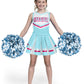 Spooktacular Creations Halloween Girl Cheerleader Costume  Celeste and Pink Cheer Uniform Set  Cute Cheerleading Outfit with Accessories for Halloween Dress-Up  High School Themed Party(L  10-12yrs)