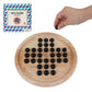 Offelec Wooden Solitaire Board Game With 33 Piece Black Glass Marbles Classic One Player Gameplay Strategy Puzzle Board Games Ki