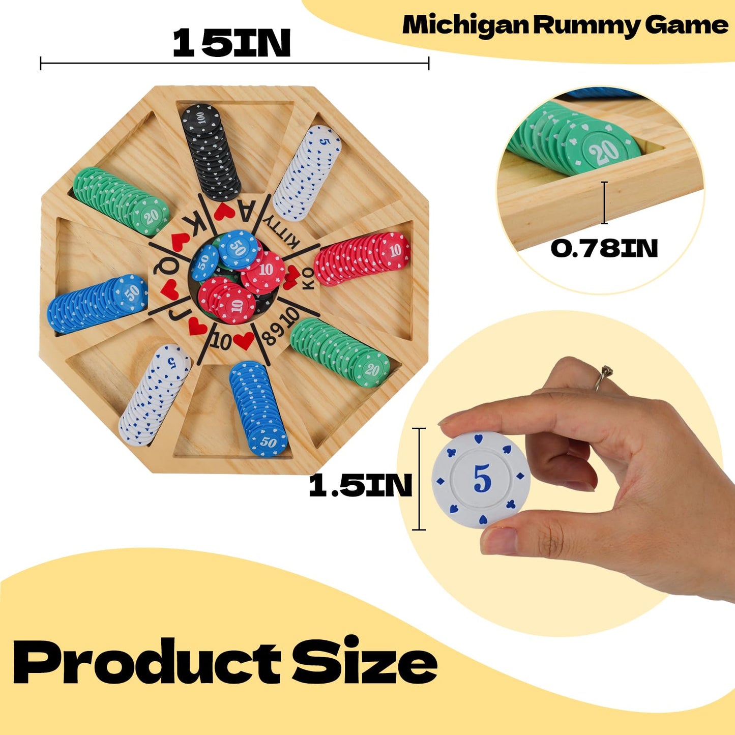 Jyquorp Michigan Rummy Board Game Deluxe Se Tperfect Blend Of A Royal Game Of Hearts Rummy Poker Wooden Tripoley Board Game Bett