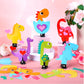 Menkxi 18 Pcs Valentine Dinosaur Craft Kit for Kids Wind up Valentine Dinosaur DIY Paper Craft Kits for Classroom Exchange Gifts
