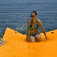 Goplus Floating Water Pad, Lily Pad For Water Recreation And Relaxing, 3-Layer Tear-Resistant Xpe Foam Floating Mat For Beach, Ocean, Lake (12' X 6' X 1.5'' Orange)