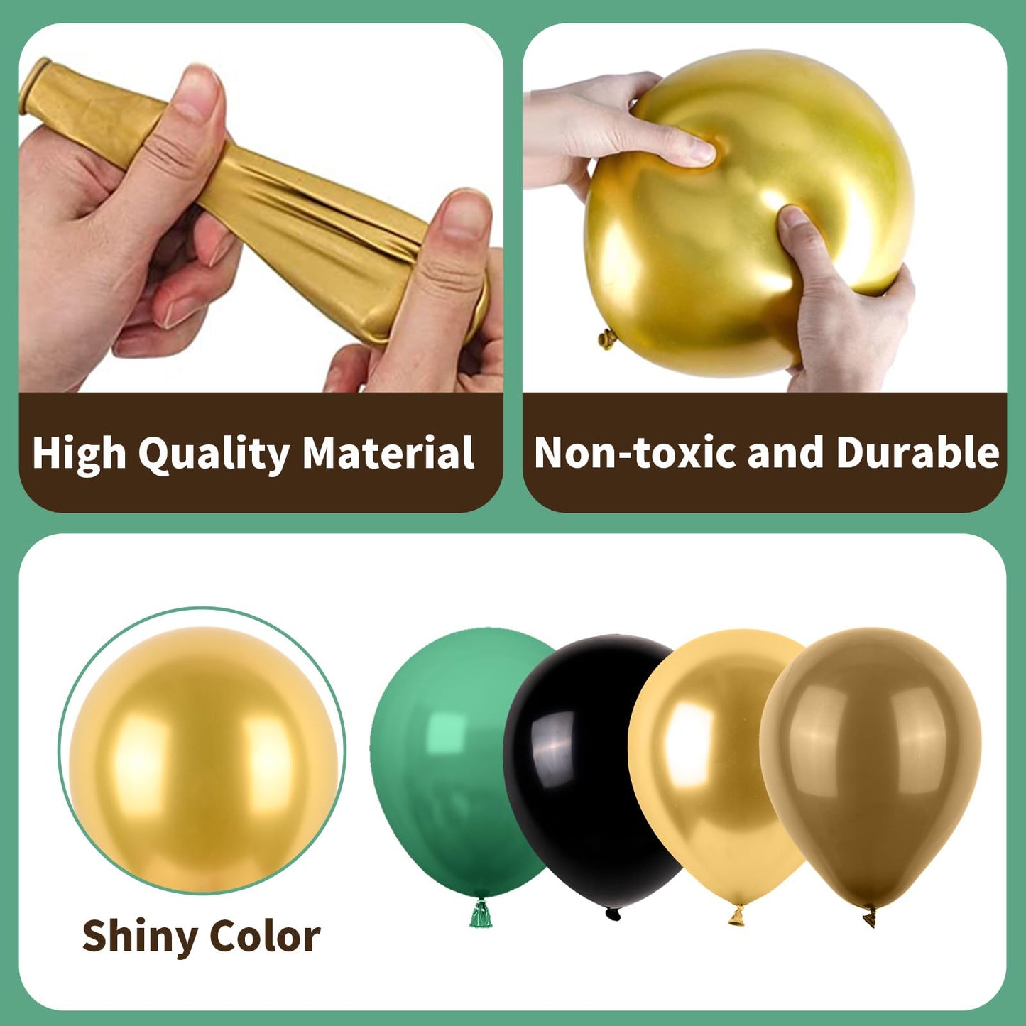 Green And Brown Balloons, Camo Balloons Camouflage Party Balloons Green Black Latex Balloons Metallic Gold Balloon For Kids Adul