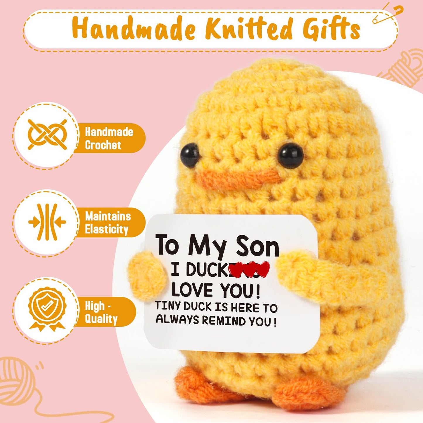 Mbl Birthday Gifts For Son From Mom - I Duck Love You, Handmade Crochet Knitted Duck To My Son Birthday Graduation Stocking Stuf