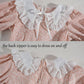 Ltakk Pioneer Dress Girls Colonial Costume Prairie Pilgrim Girl Dresses With Ruffled Pinafore, Peach, Large, Age Over 4 Years Ol