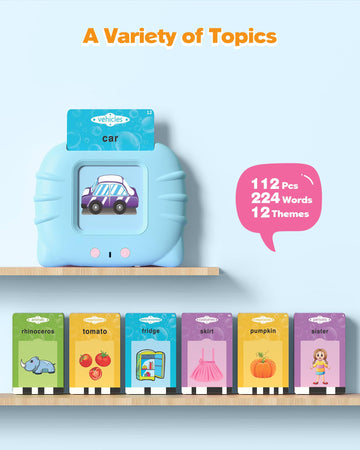 Talking Flash Cards For Toddler 1 2 3 4 Year Olds, Language Learning Toys, Pocket Speech Therapy Toys, Autism Toys, Montessori T