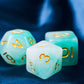 HDdais 7PCS Polyhedral Dice Set, Jade DND Dice Set for Dungeon and Dragons, D&D Dice Set for Role Playing Games (Green White)