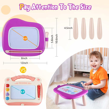 Smasiagon Toddler Toys Age 1-2 Year Old Boys Girls, Magnetic Drawing Doodle Board Pad Educational Learning Toys For 1 2 3 Year Old Boys Girls Gifts Birthday Party (Purple)