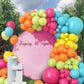 Tropical Balloon Arch Kit, Hot Pink Fruit Green Teal Orange Yellow Latex Rainbow Balloon Garland Kit For Beach Hawaiian Luau Alo