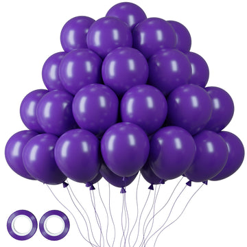 Voircoloria 105Pcs Dark Purple Balloons 12Inch Party Latex Balloons For Birthday Baby Shower Halloween Wedding Valentine'S Day P