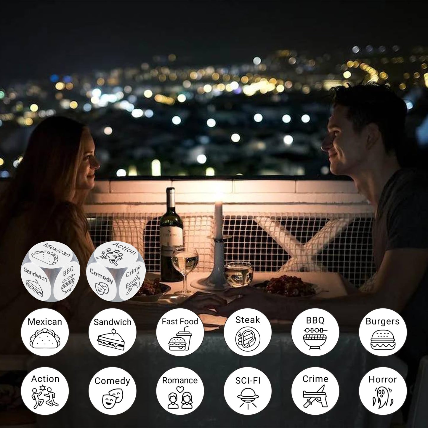 Food Dice, Valentines Day Gifts For Her Him, Girlfriend Boyfriend Valentines Day Gifts, Wife Husband Valentines Day Gifts, Food