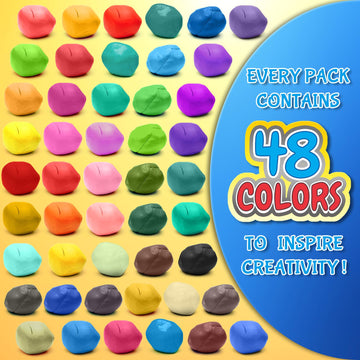 Essenson Magic Clay - Air Dry Clay 48 Colors, Modeling Clay For Kids With Tools, Toys Gifts For Age 3 4 5 6 7 8+ Years Old Boys Girls Kids