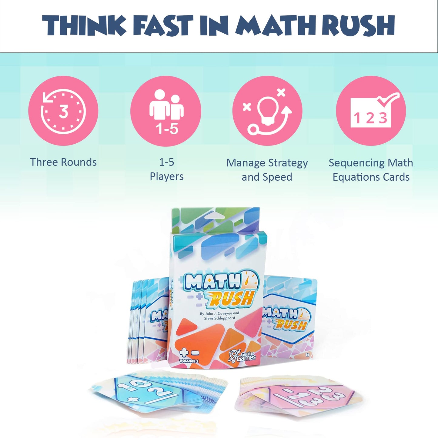 Math Rush: Addition & Subtraction (Volume 1) - A Cooperative Time-Based Math Flash Card Game For Kids 8-12, Puzzle Games And Fun Stuff For Middle School Math Class, Homeschool - Stem Toys & Games