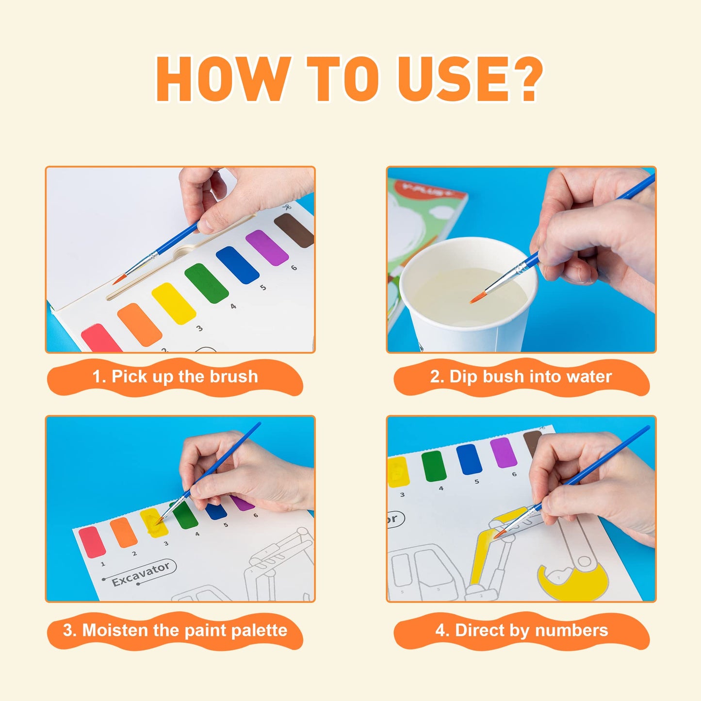YPLUS Paint with Water Books for Toddlers, Watercolor Painting Paper for Kids Ages, Art Craft Gift for Drawing with Brush Christ