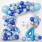 40 Inch Light Blue Number 9 And Mini Crown Balloon For 9Th Birthday Party Decorations, Light Blue Birthday Party Balloons Decora