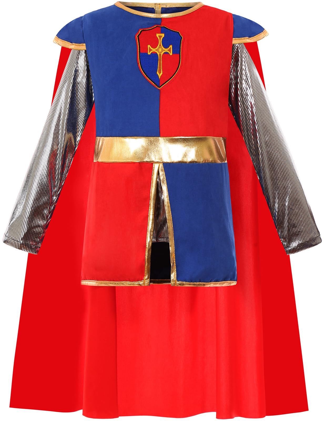 SIZGAROOT Knight Costume Kids Boys Medieval Knight Costume Halloween Party Dress Up (9-10 Years)