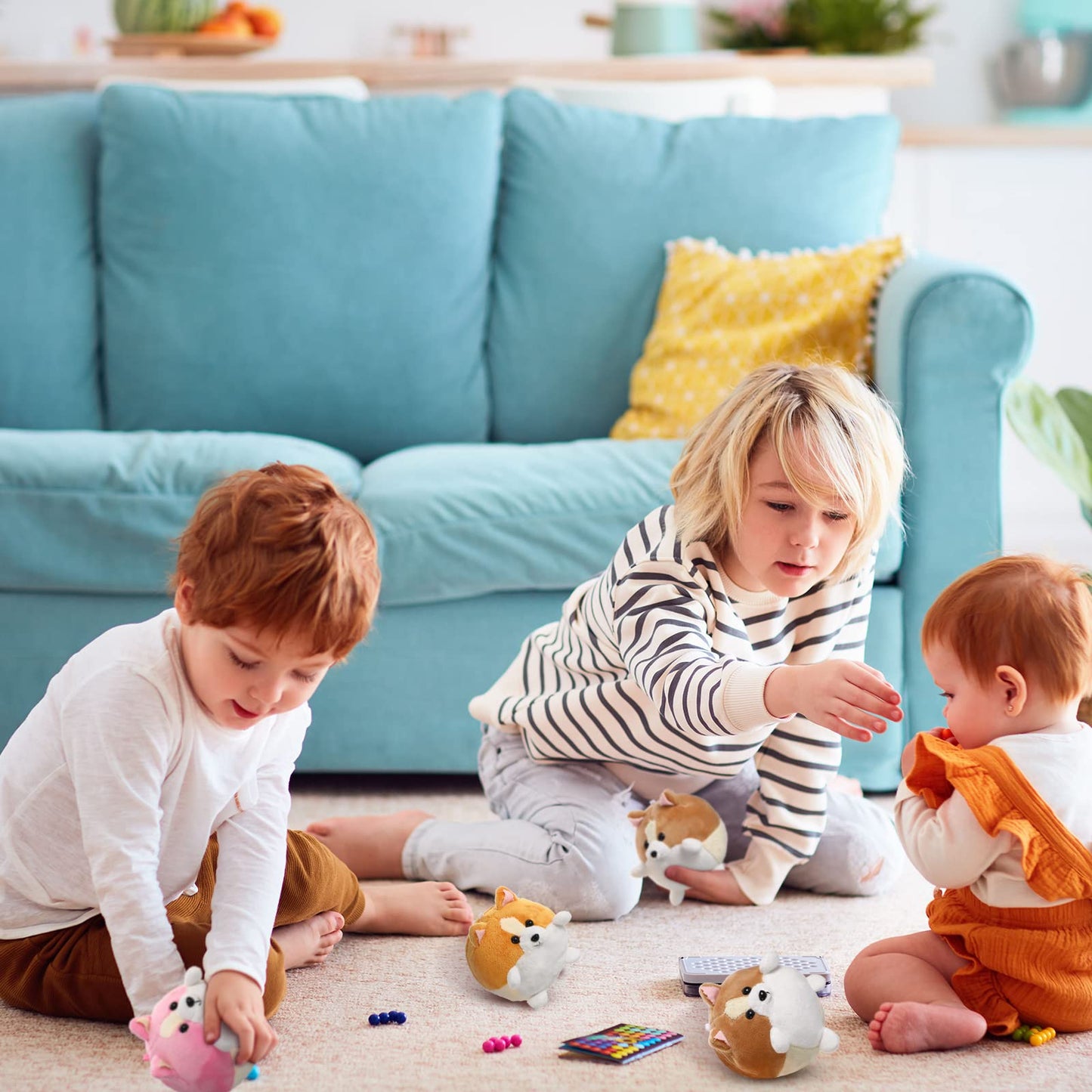 Sumind 9 Pcs Valentine Mini Plush Dog Stuffed Animals Bulk Dog Plush Party Favors Small Soft Plush Dog Toy For Easter Goodie Bag