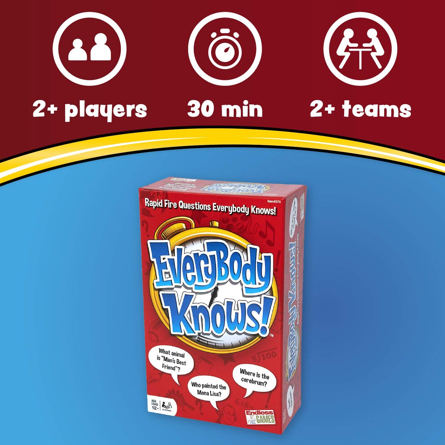 Endless Games Trivia Card Game - Everybody Knows! 2018 Edition, Multicolor, One Size, Plastic, Model 376