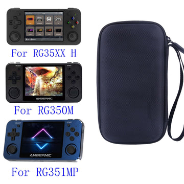 Werjia Hard Carrying Case For Rg35Xx H /Rg351Mp/Rg350M/ Rg350P Handheld Retro Game Storage Suitcase (Black)
