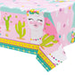 WERNNSAI Llama Table Cover - 2 PCS 54    x 108    Party Disposable Plastic Tablecloth, Alpaca Lama Party Supplies for Kid Girl P