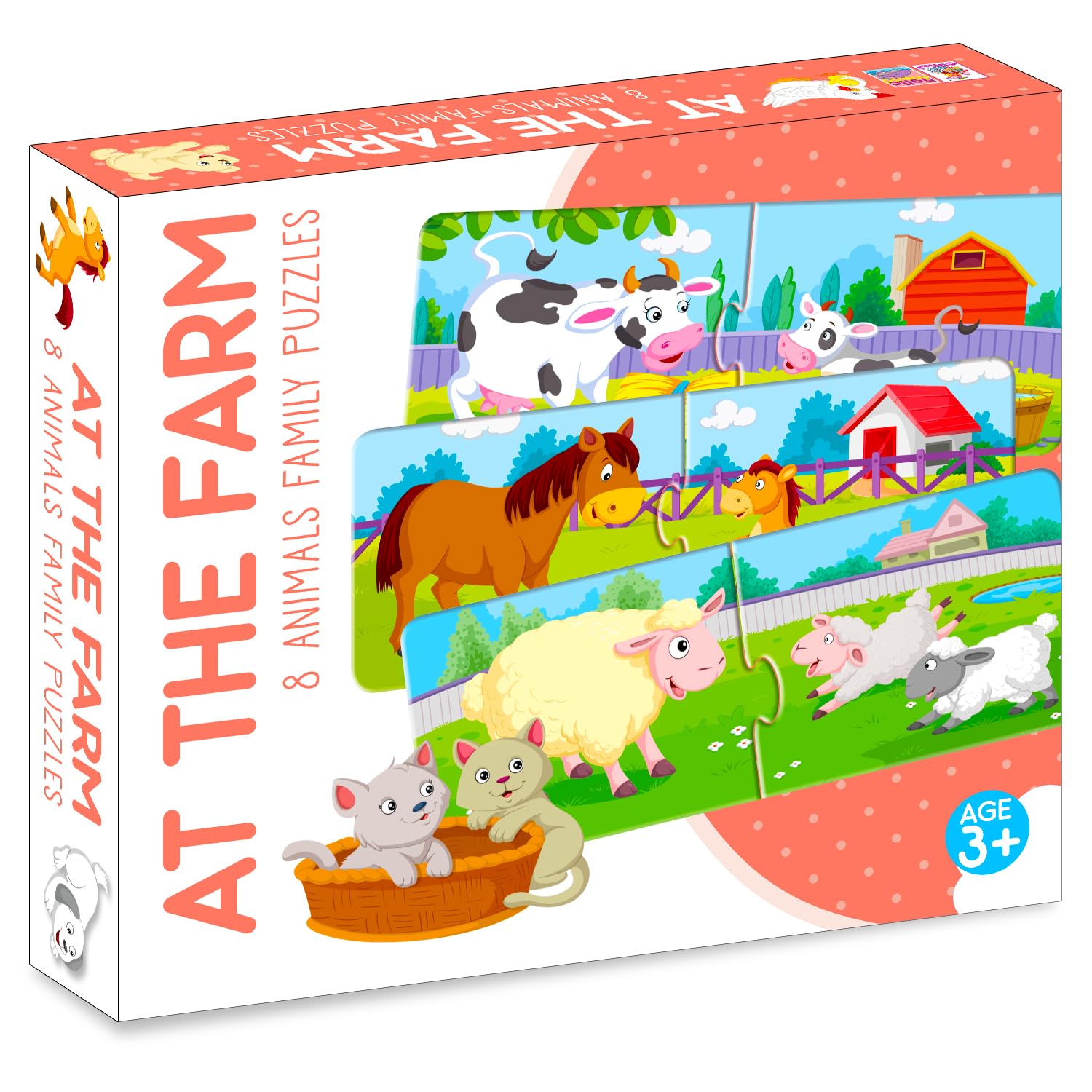 Hello Friend At The Farm & Animal Jigsaw Puzzle Boxes For Beginners Kids, 3+ Yrs (Multicolour, Size 460 X 370 Mm) (Farm Puzzle)