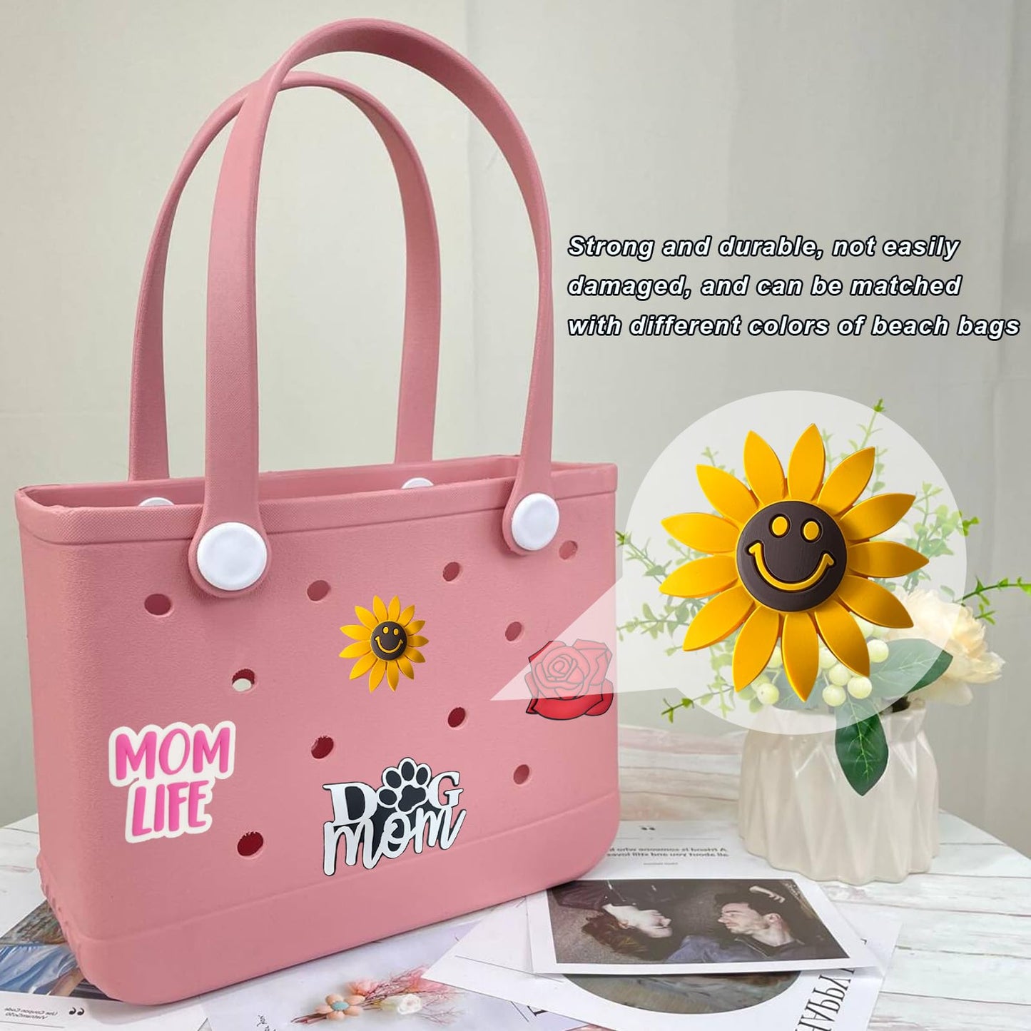 Lckaey Rubber Beach Bag Accessories-Pvc Rubber Decoration-For Eva Purse Bogg Inserts Y064Figure 40