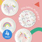 Tiny Expressions Unicorn Plates - 10 Set of 4 Reusable Melamine Party Plates with Rainbows, Stars & Whimsical Unicorns - Ideal f