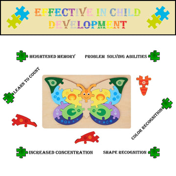Apexay Wooden Puzzles for Kids, Jigsaw Puzzles for Kids Ages 3-5 Year Old, Preschool Educational Learning Toys Set Wooden Puzzle