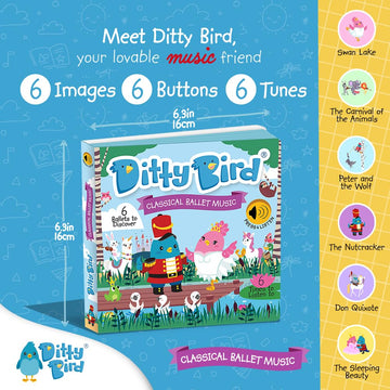 Ditty Bird Musical Books For Toddlers | Fun Classical Music & Nursery Rhyme Book | Ballet Musical Book | Children'S Interactive
