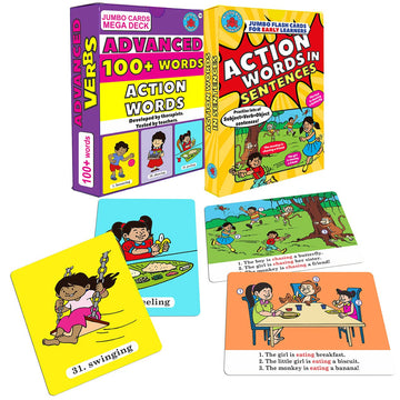 Brainy Bug Resources Advanced Action Words And Action Words In Sentences | Audioenabled Flashcards | Audio In English, Hindi, Ta