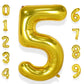 Aule 40 Inch Big Gold 5 Balloon Number Large Foil Helium Number Balloons 0-9 Jumbo Giant Happy 5Th Birthday Party Decorations Fo