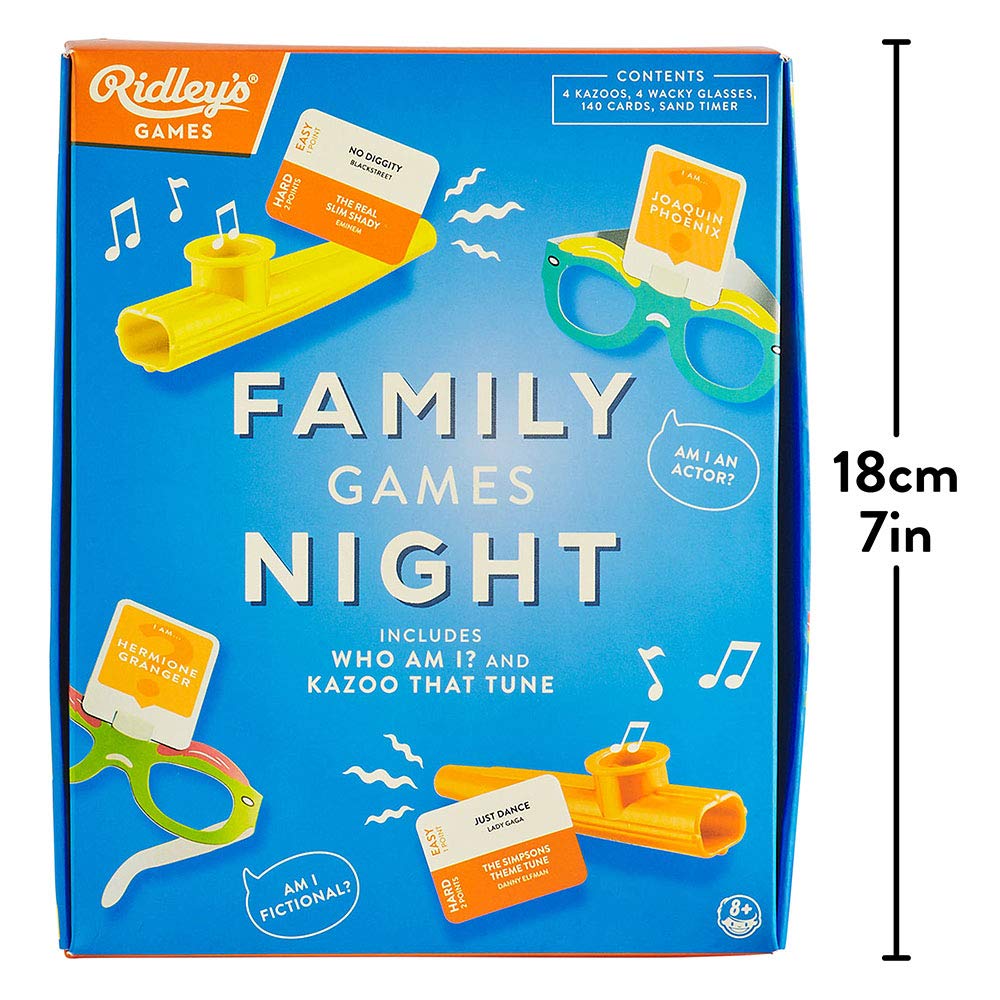 Ridley’S Family Games Night, Includes 2 Games – Kazoo That Tune And Who Am I? – Party/Group Games Ideal For Ages 8+ – Includes All Needed Supplies And Instructions – Makes A Great Gift Idea