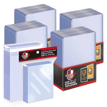 100 Ct Toploaders Trading Card Sleeves Holder, Hard Plastic Top Loaders Penny Card Sleeves Card Protectors Fit For Baseball Cards, Mtg Card (Include 100 Thick Sleeves & 200 Soft Sleeves)