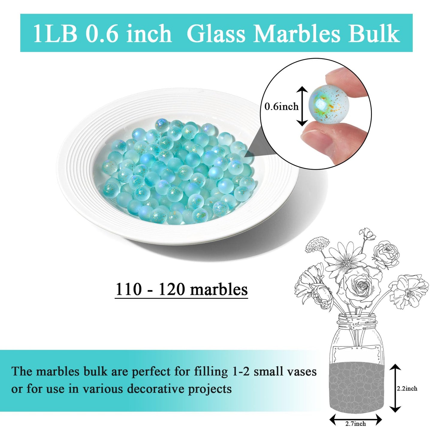 Poplay 120Pcs Glass Marbles Bulk, For Kids Marble Run Games, Vase Fillers, Pink