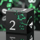 Glitter Green DND Metal Dice, DNDND 7 PCS Flower Metallic DND Dice Set with Grogeous Gift Case for Dungeons and Dragon Tabletop 
