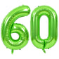 Toniful 40 Inch Large Green Number 60 Balloons Giant Digital 60 Helium Balloons, Foil Mylar Big Number Balloons For 60Th Birthda