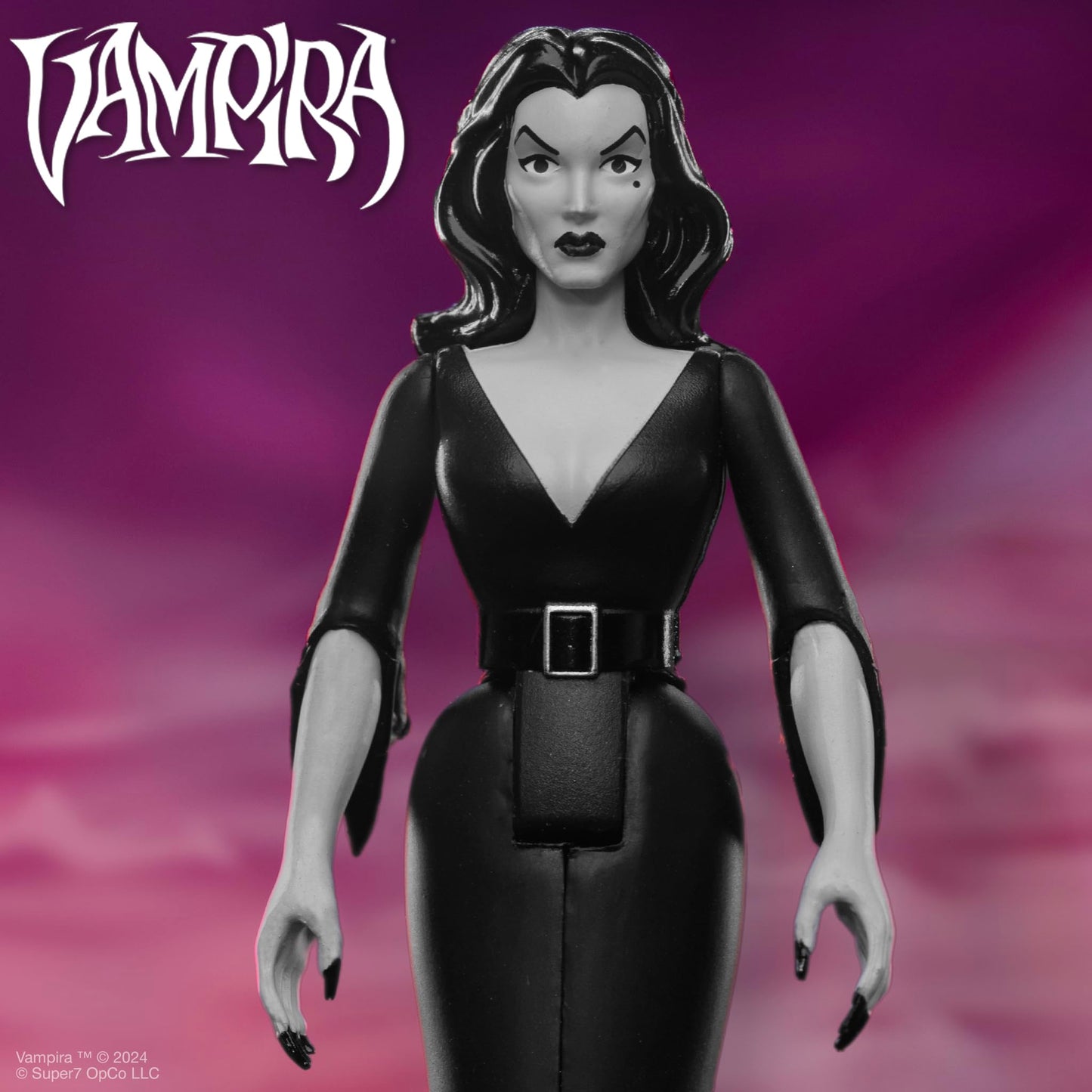 Super7 Vampira Plan 9 From Outer Space Grayscale - 3.75' Vampira Action Figure Classic Horror Movie Collectibles And Retro Toys