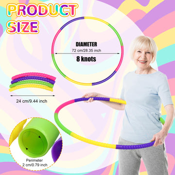 Syhood Toy Color Plastic Detachable Adjustable Fitness Hoop - 20 Pcs, Lightweight, One Size, Green/Rose/Yellow/Purple