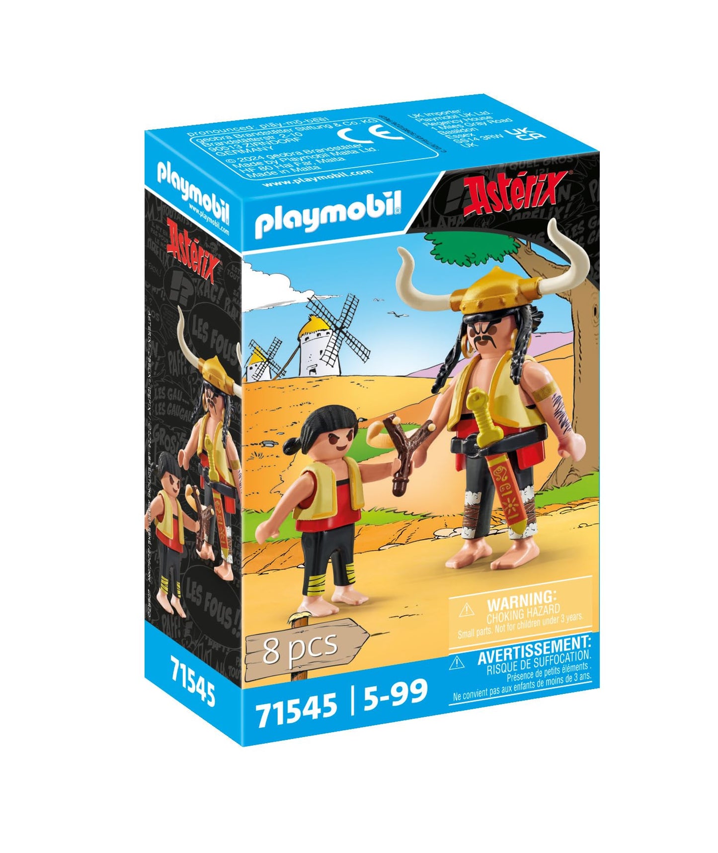 PLAYMOBIL Asterix 71545 Costa y Bravo and Pepe Bold Duo from The Asterix Universe  Includes decorative replica blade and Slingshot  Imaginative Toy for Ages 5 and Up