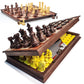 Magnetic Travel Chess Set,3 In 1 Chess Checkers Backgammon Set, Travel Magnet Chess Game With Folding Case Chess Board (Brown, 1