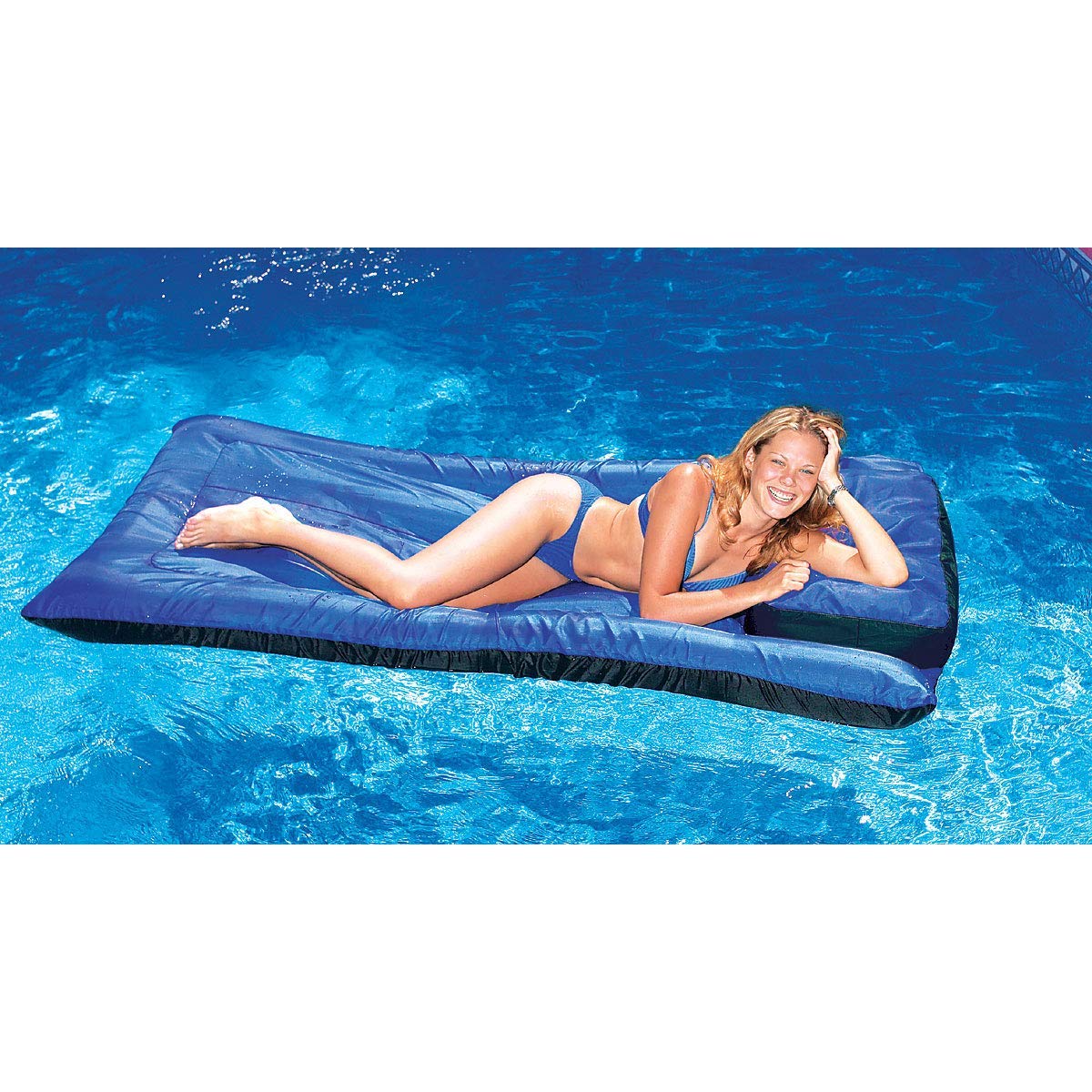 SWIMLINE ORIGINAL Fabric Covered Pool Float Mattress Lounger Raft For mature-themeds & Kids I Comfortable Head Rest & Quick-Dry Cover For mature-themed Or Kid Floating & Lounging Dogs 9057