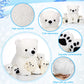 Leitee 5 Pcs Polar Bear Plush Set Large Mommy Polar Bear Stuffed Animal With 4 Cuddly Baby Plushies In Belly For Boys Girls Birthday Winter Holiday Decor Gifts(Sitting)